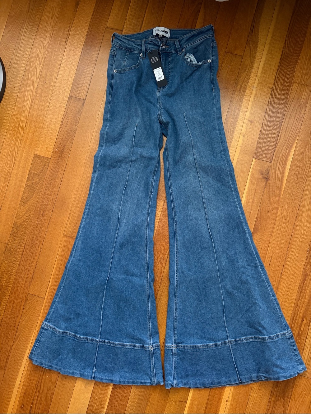 Fashion Nova Dark Blue High-Rise Flare Jeans